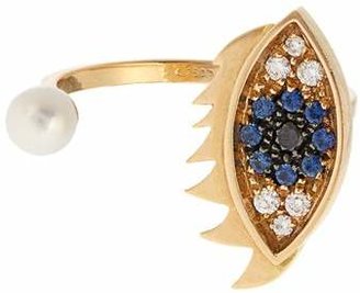 Delfina Delettrez Diamond, sapphire, pearl & gold ring