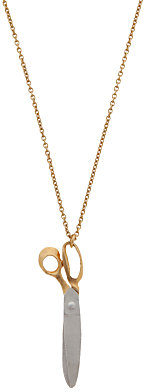 Alex Monroe 22ct Gold Plated Sterling Silver Large Scissors Necklace, Gold