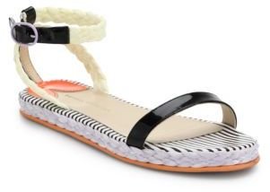 Bea Yuk Mui Patent Leather and Woven Sandals