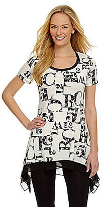 Investments Number-Print Hi-Low Tunic