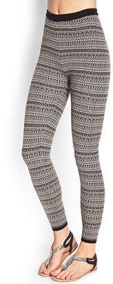 Forever 21 Abstract Sweater Knit Leggings