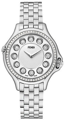 Fendi Crazy Carats Diamond, Multicolor Topaz & Stainless Steel Small Bracelet Watch
