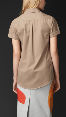 Burberry Box-Pleat Pocket Cotton Shirt