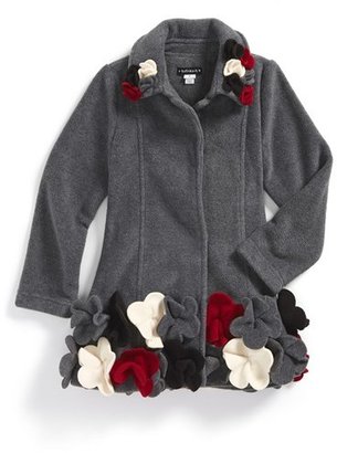 Kate Mack Flower Embellished Fleece Coat (Toddler Girls)