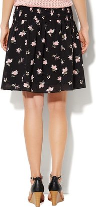 New York and Company Pleated Floral Skirt