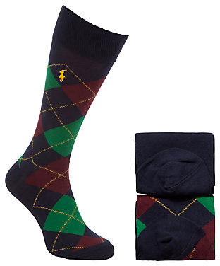 Polo Ralph Lauren Argyle Socks, Pack of 2, One Size