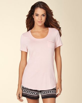 Soma Intimates Short Sleeve Pajama Tee Boudoir Pink