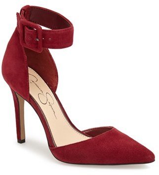 Jessica Simpson 'Cayna' Suede D'Orsay Ankle Strap Pump