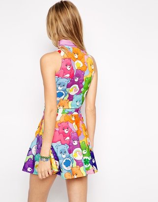 Ichiban High Neck Cropped Tank With All Over Care Bear Print Co-ord