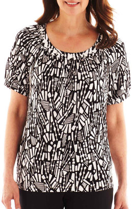 Alfred Dunner St. Barth's Tonal Print Knit Top