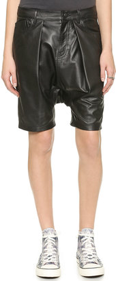 R 13 Leather Harem Shorts
