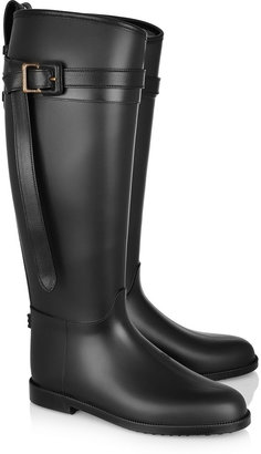 Burberry Shoes & Accessories Leather-trimmed Wellington boots