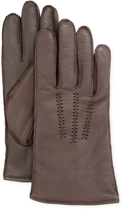 UGG Men's Leather Gloves with Conductive Palm, Brown