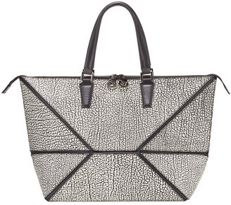 Hanaa-Fu Sargas Crackled Leather Tote Bag, Frosty White