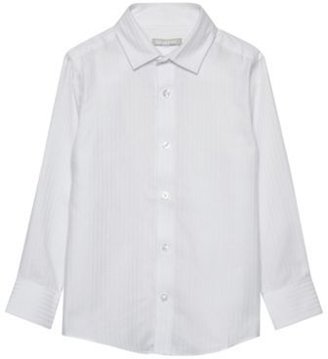 Bluezoo Boy's white long sleeved sateen stripe shirt