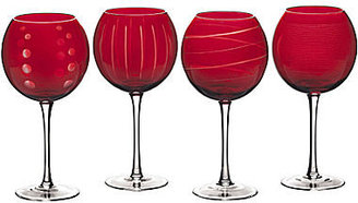 Mikasa Cheers Ruby Set of 4 Balloon Wine Glasses