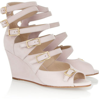 Chloé Matte-leather wedge sandals