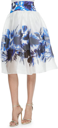 Milly Floral Mirage Mesh Skirt