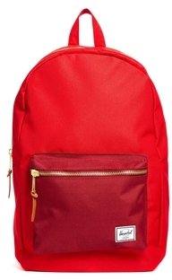 Herschel Settlement Backpack in Red with Contrast Pocket