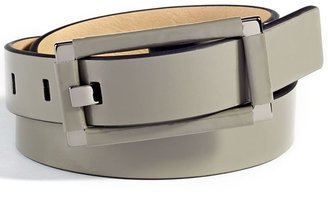 Calvin Klein Wrinkle Patent Wrapped Center Bar Belt