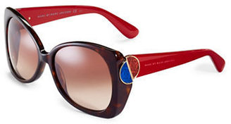 Marc by Marc Jacobs Large Plastic Sunglasses with Accents at Temples