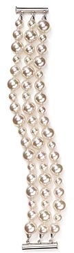 Majorica 3 Row Organic Man-Made Pearl Bubble Bracelet