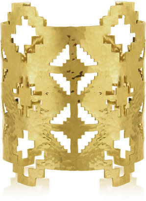 Pamela Love Zuni cutout hammered gold-tone cuff