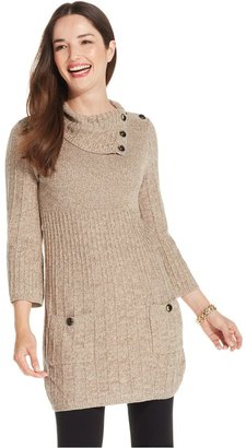 Style&Co. Marled Ribbed-Knit Sweater Tunic