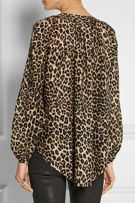 Tamara Mellon Leopard-print cotton and silk-blend blouse