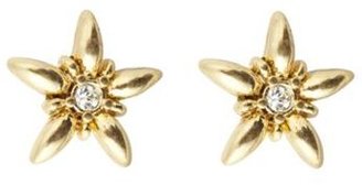Pilgrim Gold flower outline stud earrings