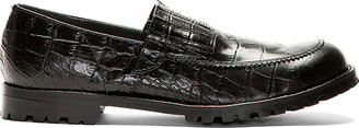 Comme des Garcons Homme Plus Black Croc-Embossed Leather Loafers
