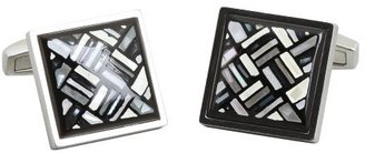Mother of Pearl Daniel Dolce sterling silver, black onyx and mosaic square cufflinks