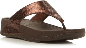 FitFlop Lulu lustra crackle metallic t post wedges
