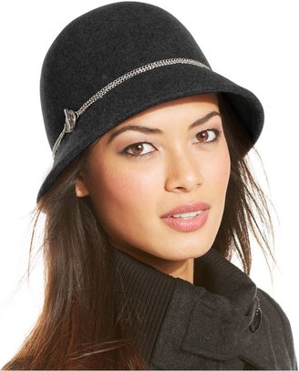 Calvin Klein Wool Felt Cloche with Toggle Chain