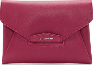Givenchy Magenta Sugar Leather Antigona Medium Envelope Clutch