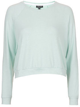 Topshop Womens Textured Loungewear Sweater - Mint