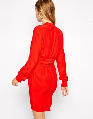 ASOS TALL Wrap Dress with Tulip Skirt and Long Sleeves