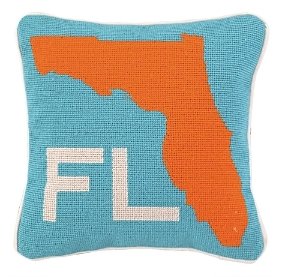 Trina Turk My Heart In Florida Needlepoint Pillow, 12 x 12