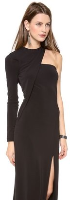 Yigal Azrouel Cut25 by One Shoulder Long Sleeve Gown