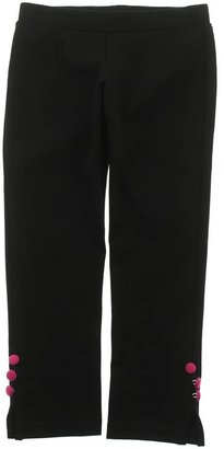 Milly Minis Girls Black Stretch Jersey Trousers With Pink Buttons