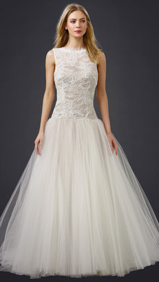 Theia Tulle & Lace Gown