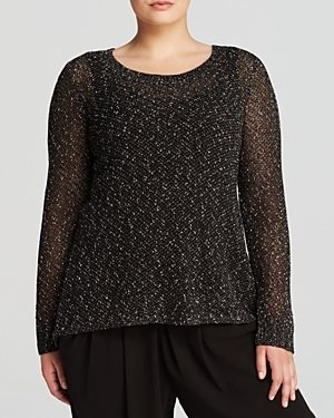 Eileen Fisher Plus Speckled Knit Sweater