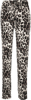 Diane von Furstenberg Benett Two leopard-print stretch-silk straight-leg pants