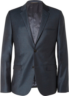 Calvin Klein Collection Navy Slim-Fit Wool-Flannel Suit