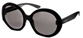Karl Lagerfeld Paris and Italia Independent Velvet Round Sunglasses - Black