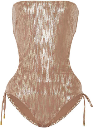 Melissa Odabash Amalfi printed metallic swimsuit