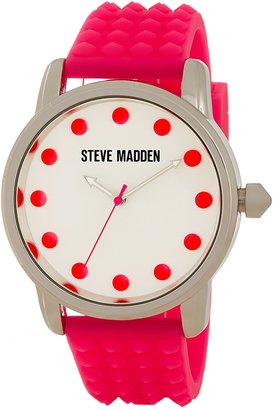 Steve Madden Women's Spike Textured Silicone Strap Watch