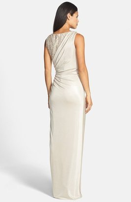 Adrianna Papell Metallic Lace & Jersey Gown (Regular & Petite)