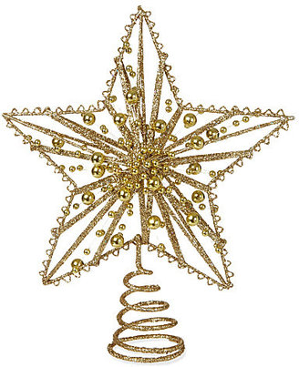 Kurt Adler Trad 10in gold glitter wire star treetop