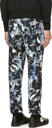 MSGM Blue Marbled Print Lounge Pants